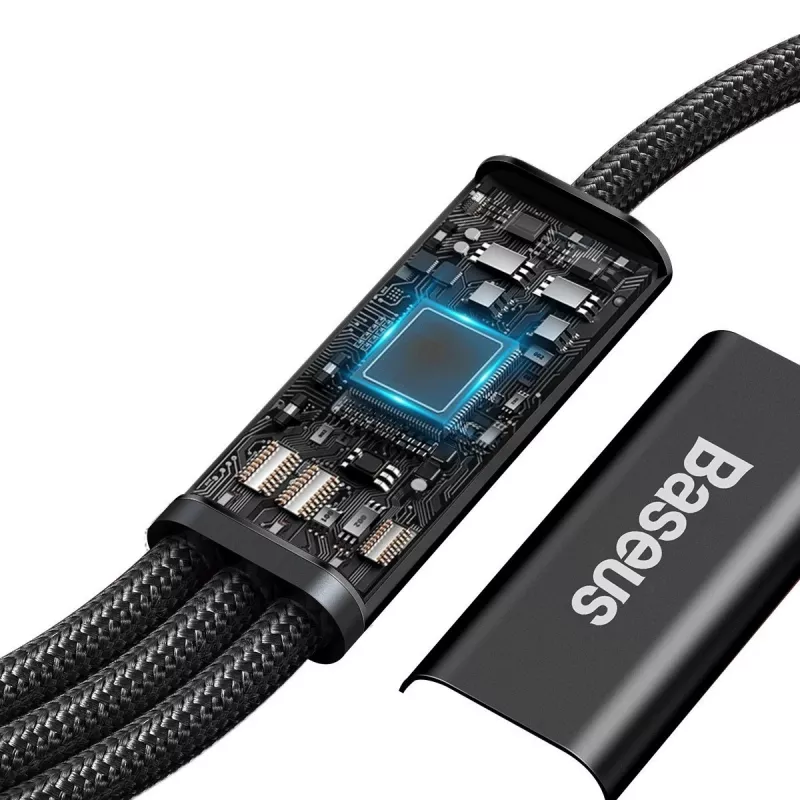 Baseus Rapid 3-in-1 USB-kabel 1,5 m USB A USB C/Micro USB A/Lightning zwart