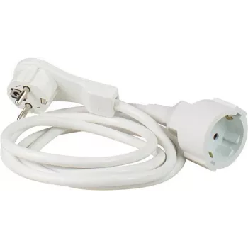 Verlengkabel AS Schwabe 50211 PVC 2 m wit — stroomverlengkabel, 2 m, PVC-isolatie