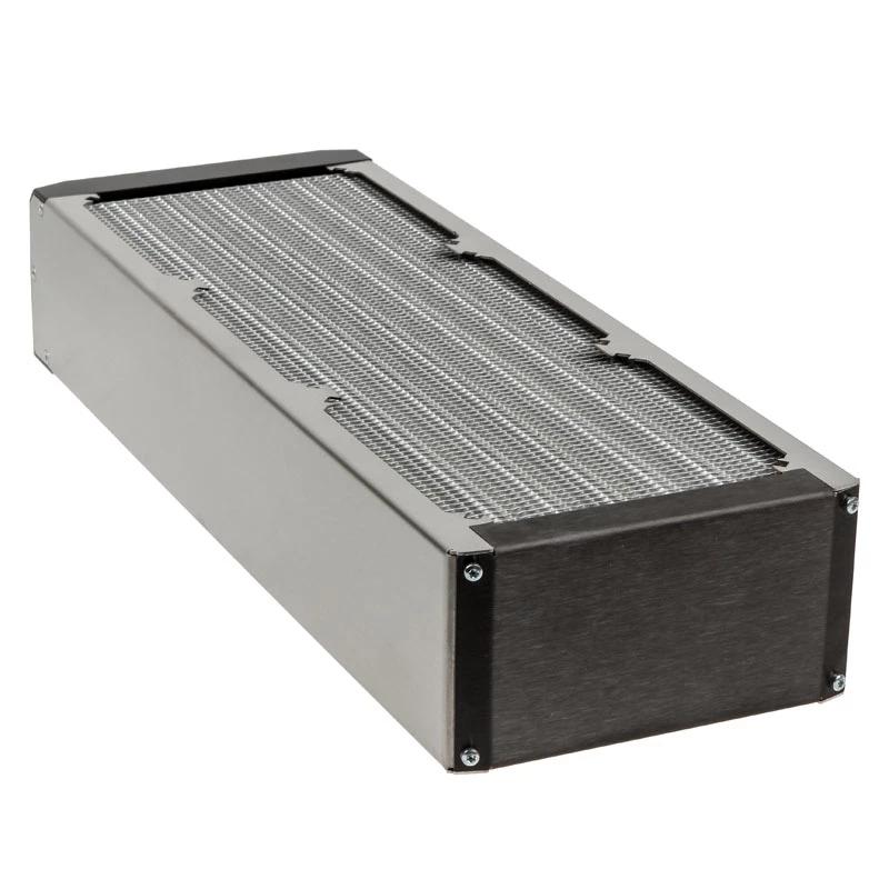 Radiator Aqua-Computer airplex radical 4/360 — aluminium/koper/rvs, 400×140×73 mm