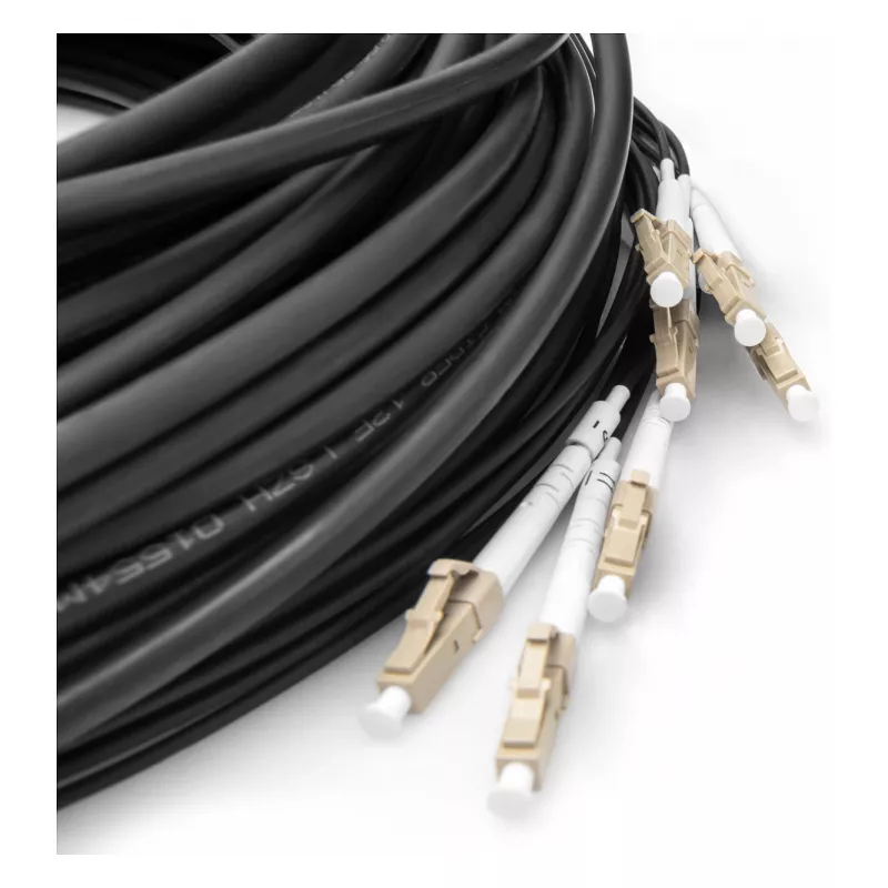 Digitus vooraf geassembleerde glasvezel universele breakout-kabel multimode OM4 8 vezels LC/UPC LC/UPC 100 m