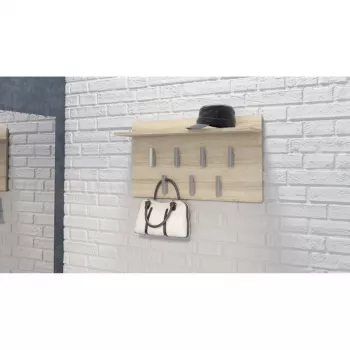 Top e shop WIESZAK 2F SONOMA kapstok — spaanplaat, eikenlook, 7 haken, 700×200×400 mm