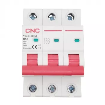 CNC leidingbeveiligingsschakelaar, 3P, 50A, C-klasse, 6kA