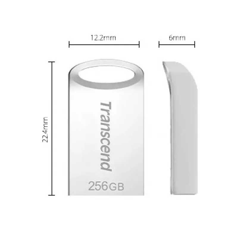 USB-stick 256GB Transcend JetFlash 710 USB3.1 zilver