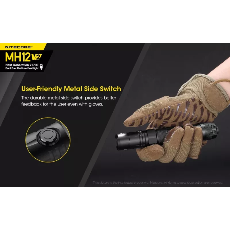 Handzaklamp Nitecore MH12 V2 zwart