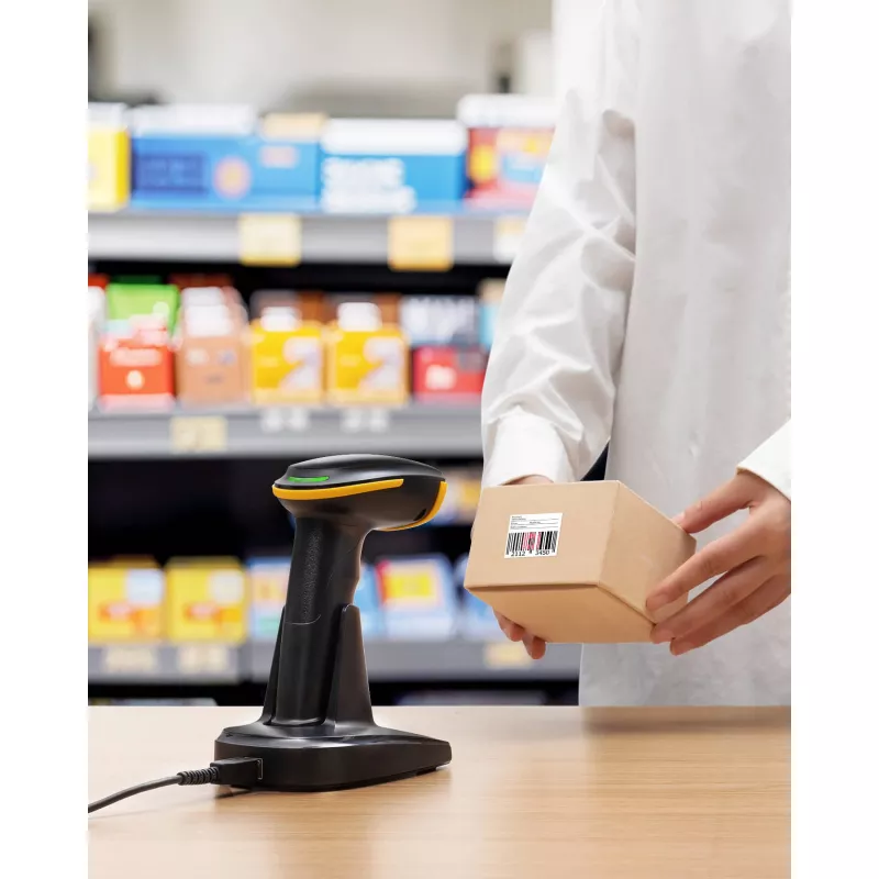 Barcodescanner Inateck BCST-36 — bedrade USB-verbinding, ergonomisch ontwerp, zwart