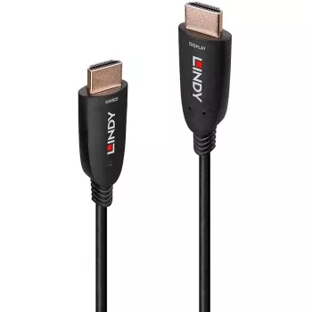 Lindy 38511 15 m hybride glasvezel HDMI 2.1 8K60-kabel, AOC, HDMI male naar HDMI male, 4K120, zwart