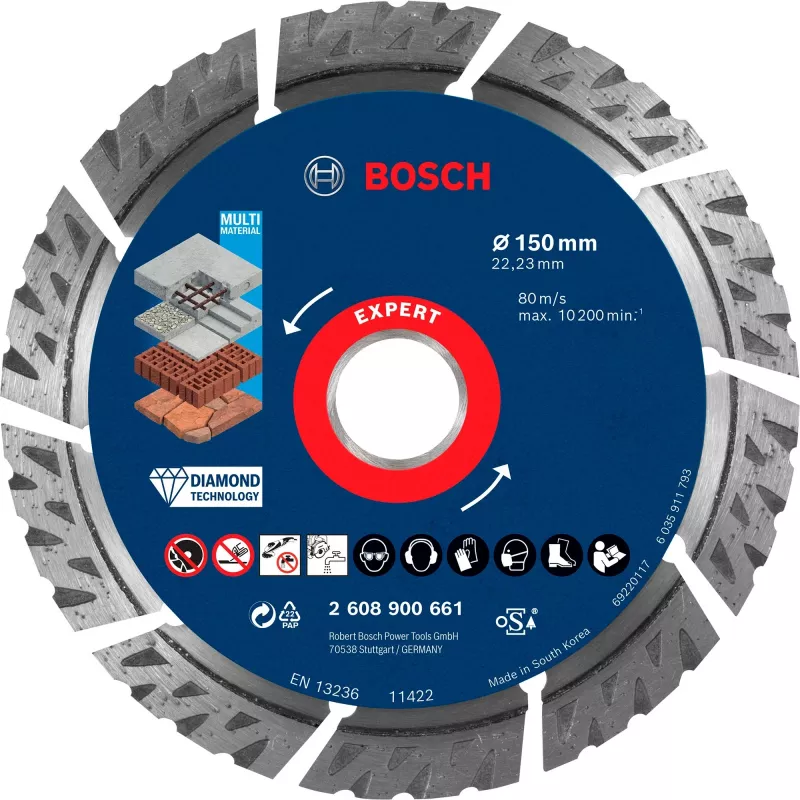 Bosch Expert MultiMaterial diamantdoorslijpschijf, 150 mm, 2608900661