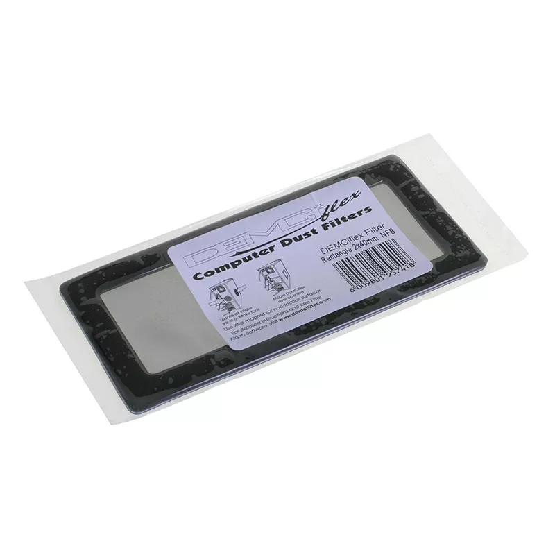 DEMCiflex stoffilter voor 2x 40 mm-ventilatoren, vierkant, zwart/zwart