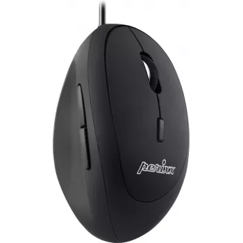 Perixx PERIMICE-519, kleine ergonomische muis, voor rechtshandigen, USB bedraad, zwart