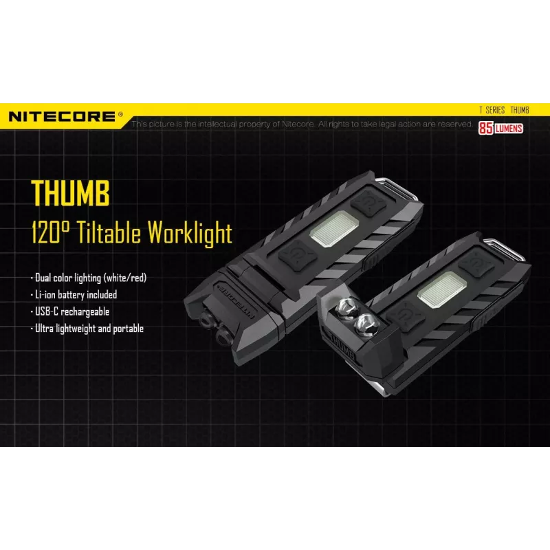 Zaklamp T-serie 85 LUMENS/THUMB Nitecore