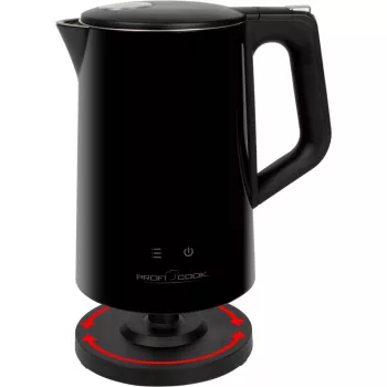 Waterkoker ProfiCook PCWKS1243 — 1,7 l, 2200 W, temperatuurregeling 50–100°C, zwart