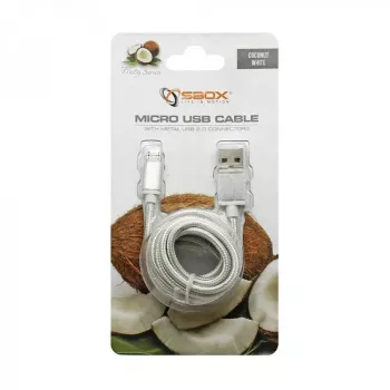 Sbox USB->Micro USB M/M 1,5 m USB-10315W wit