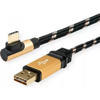 ROLINE 11.02.9061 USB-kabel 1,8 m USB 2.0 USB A USB C zwart - goud (11.02.9061)