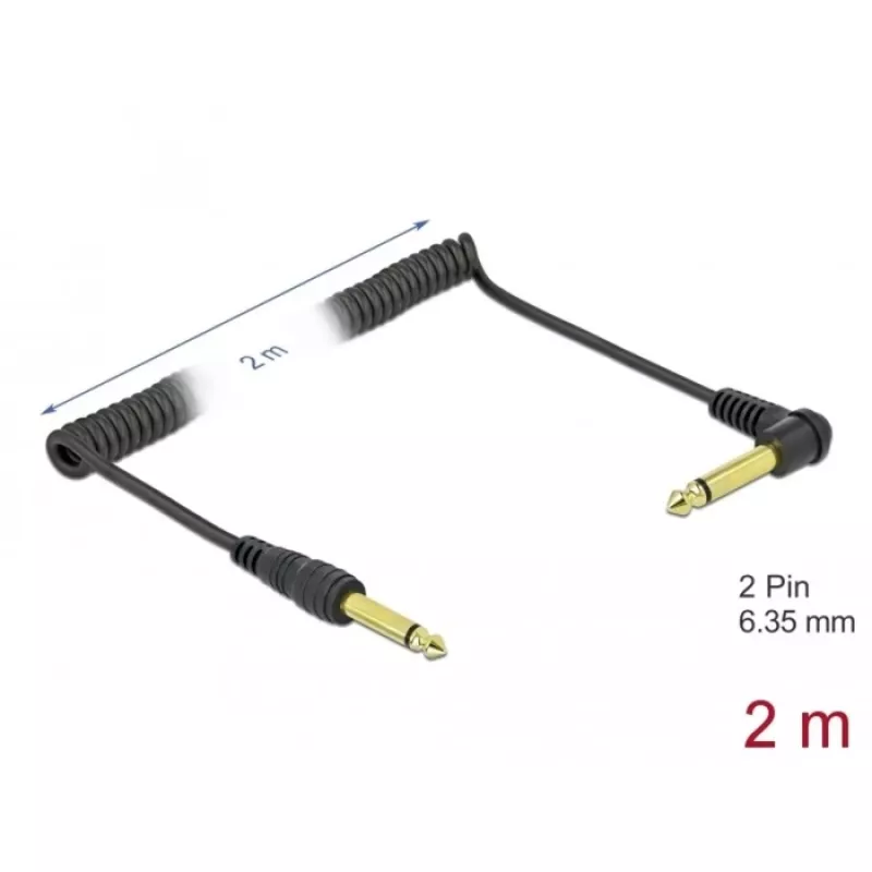 Audiokabel DeLOCK 85939 2m 6,35mm zwart