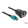 Coaxkabel DELOCK 90700 – 1 m, HSD Z naar RJ-45, zwart/blauw