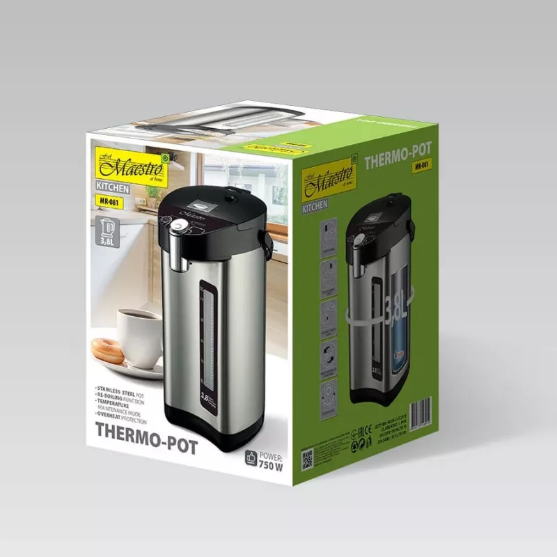 Feel-Maestro MR-081 thermopot 3,8 l zilver, zwart