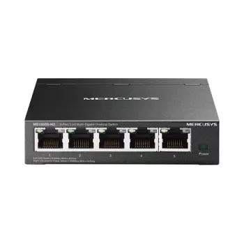 Unmanaged netwerkswitch TP-LINK Mercusys MS105GS-M2 — 5-poorts Gigabit Ethernet (10/100/1000), zwart