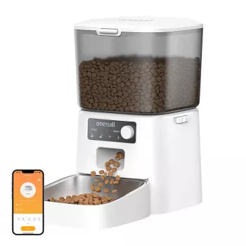 Automatische voermachine Oneisall PFD001 Pro wit — 4L inhoud, programmeerbare voeding