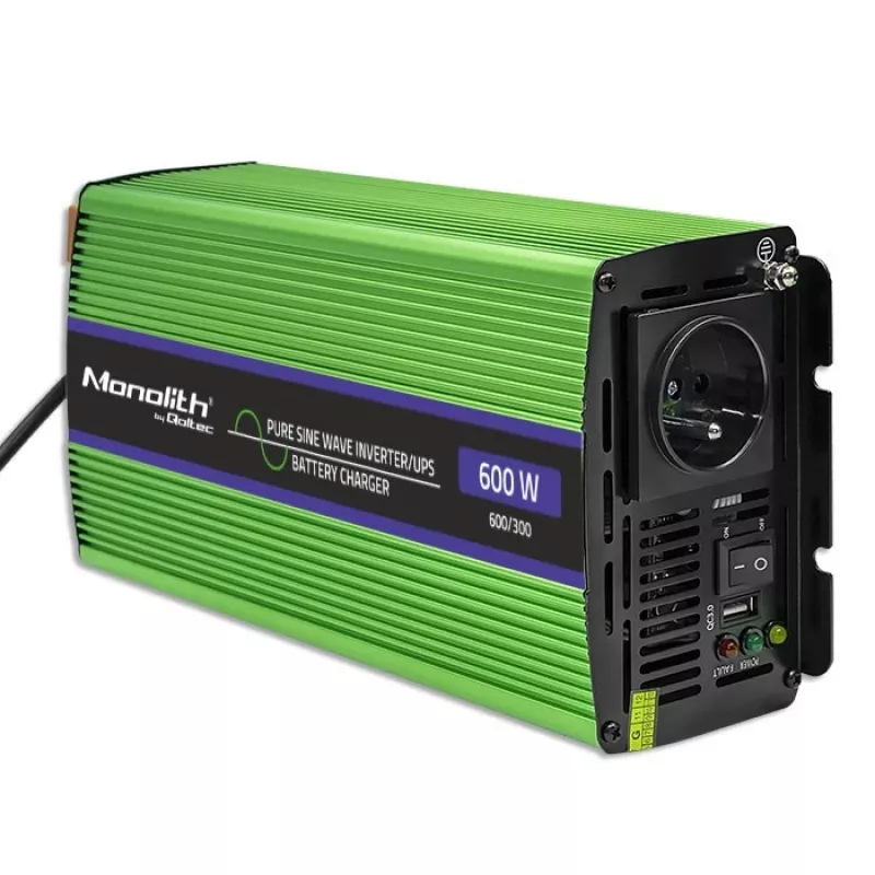 Auto-omvormer Qoltec Monolith 600 W groen 12 V