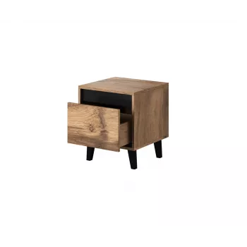 Nachtkastje cama meble NORD, set van 2, 40×38×45 cm, eiken Wotan/antraciet, 1 lade, 16 mm frame