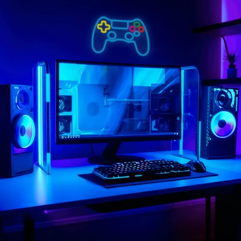 Bedrade USB-gamepad MANTA SNL63MT Neon Lights — pc-controller met USB-aansluiting