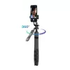 Statief-selfiestick Crong CRGSGU1BLK aluminium Bluetooth met opvouwbare poten en telefoonhouder