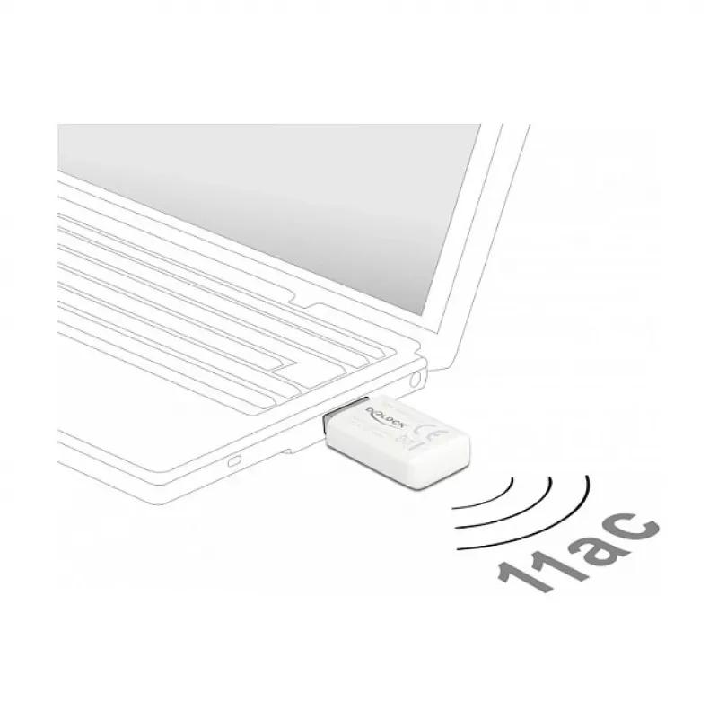 WLAN-netwerkkaart DeLOCK 12770 USB 5000 Mbit/s draadloos wit