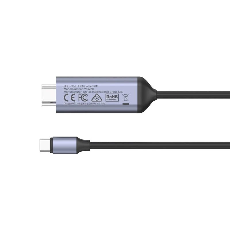 Unitek USB-C naar HDMI-kabel 8K, USB4, HDR10+, 1,8 m