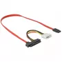 Delock - SATA-/SAS-kabel - SAS 12Gbit/s - interne stroomvoorziening, 4-polig, intern SAS, 29-polig (SFF-8482) naar SATA (W) - 50 cm