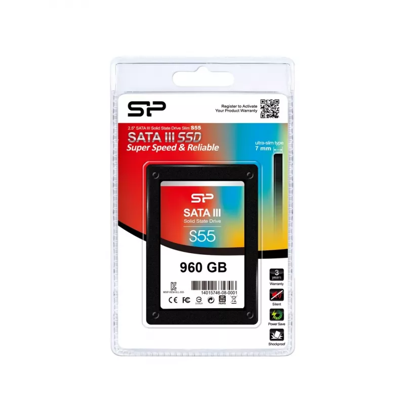 2,5 inch SATA III SSD Silicon Power 960 GB — 6 Gbit/s, TRIM, S.M.A.R.T., 7 mm