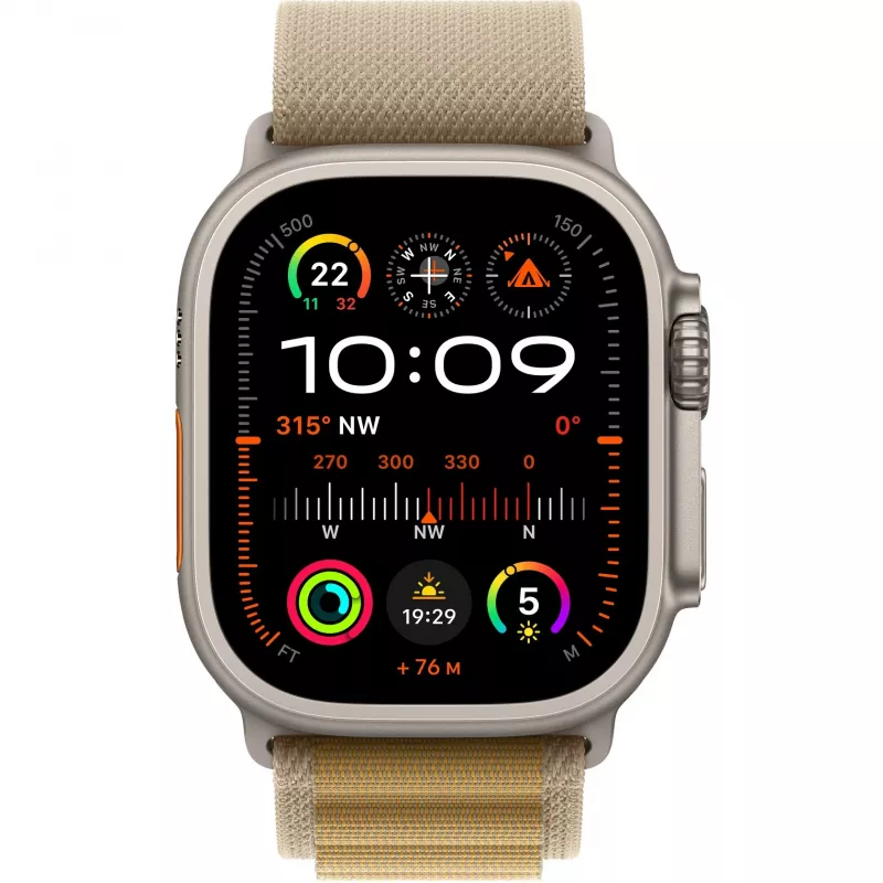 Band Apple 49 mm Tan Alpine Loop Small Natural Titanium Finish