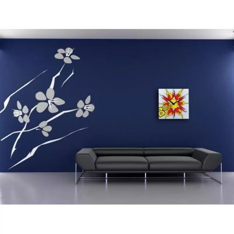NeXtime klok 8173 Boom, 43x43 cm, wandklok, rood/geel/wit