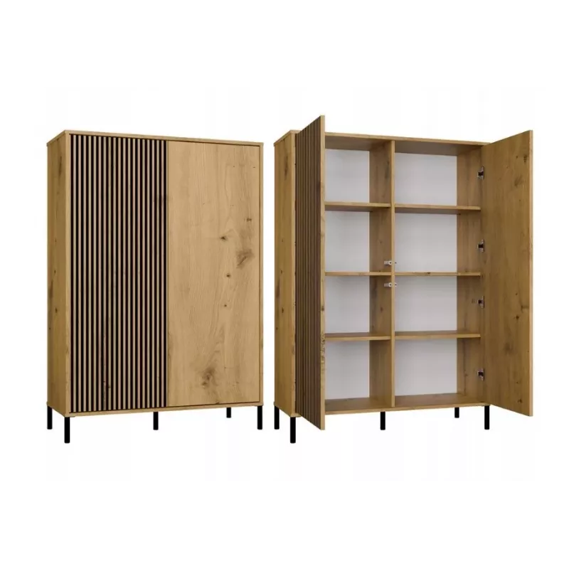 KAMARO 2DD smalle/GŁ eiken ARTISAN DISPLAY CABINET