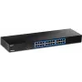 TRENDnet 24-poorts gigabit switch, TEG-S25, 24 x gigabit RJ-45 poorten, 48 Gbit/s switching-capaciteit, ventilatorloos ontwerp, metalen behuizing, interne voeding