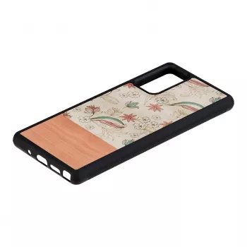 Telefoonhoesje Man and Wood voor Samsung Galaxy Note 20 — roze bloem op zwart