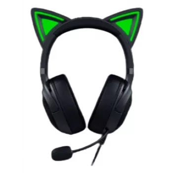 Kraken Kitty V2 - zwart, gamingheadset, kattenoren, stream-reactieve verlichting, HyperClear-cardioïdemicrofoon, 40 mm TriForce-drivers, ingebouwde microfoon in de oorschelpen, Razer Chroma RGB (oor en oorschelpen), surround sound: alleen beschikbaar onder