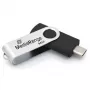 USB-flashdrive MediaRange MR1953 64 GB USB Type-C 3.2 Gen 1 (3.1 Gen 1) draaibaar, zwart/zilver