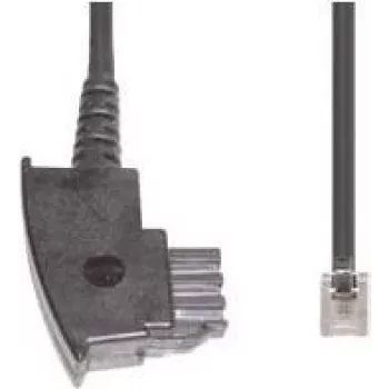 Telefoonkabel e+p T 36/3 3 m transparant zwart