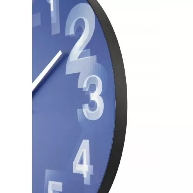 NeXtime klok 3077bl 3D, Ø39,5 cm, wand, blauw/wit