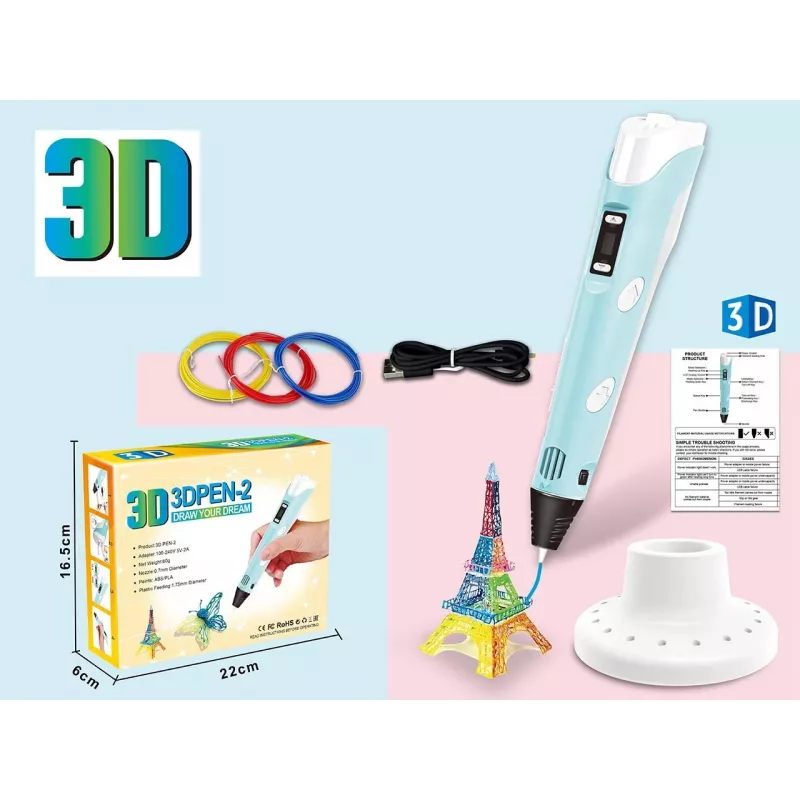 3D-pen, filament-set met USB-voedingskabel