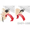 DeLOCK Easy - USB-kabel - USB (M) haaks links/rechts, omkeerbaar naar USB Type-B (M) - USB2.0 - 50 cm - zwart (85167)