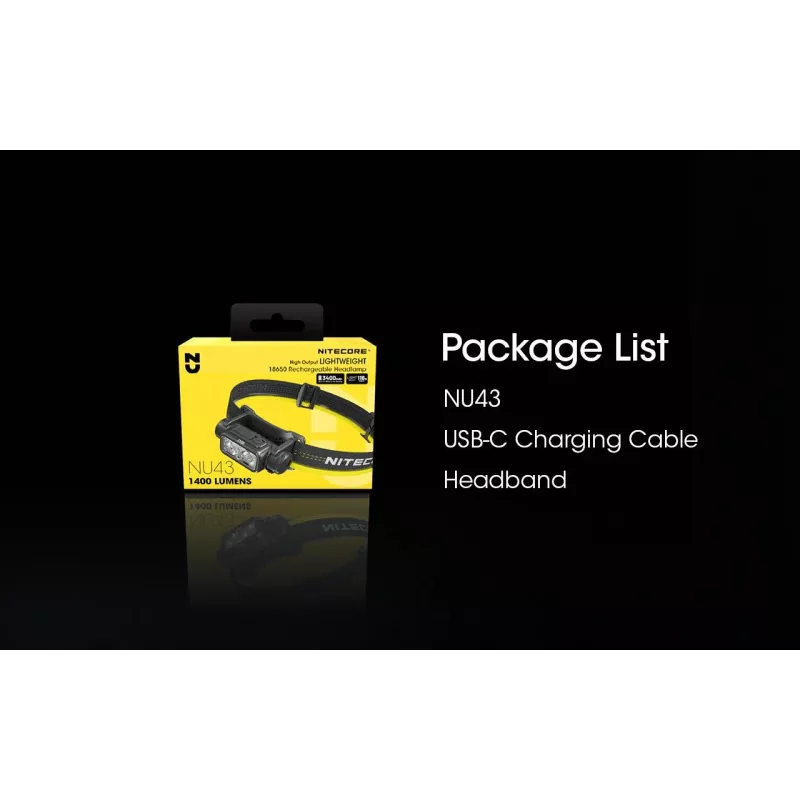Hoofdlamp Nitecore NU43 1400 lumen compact licht