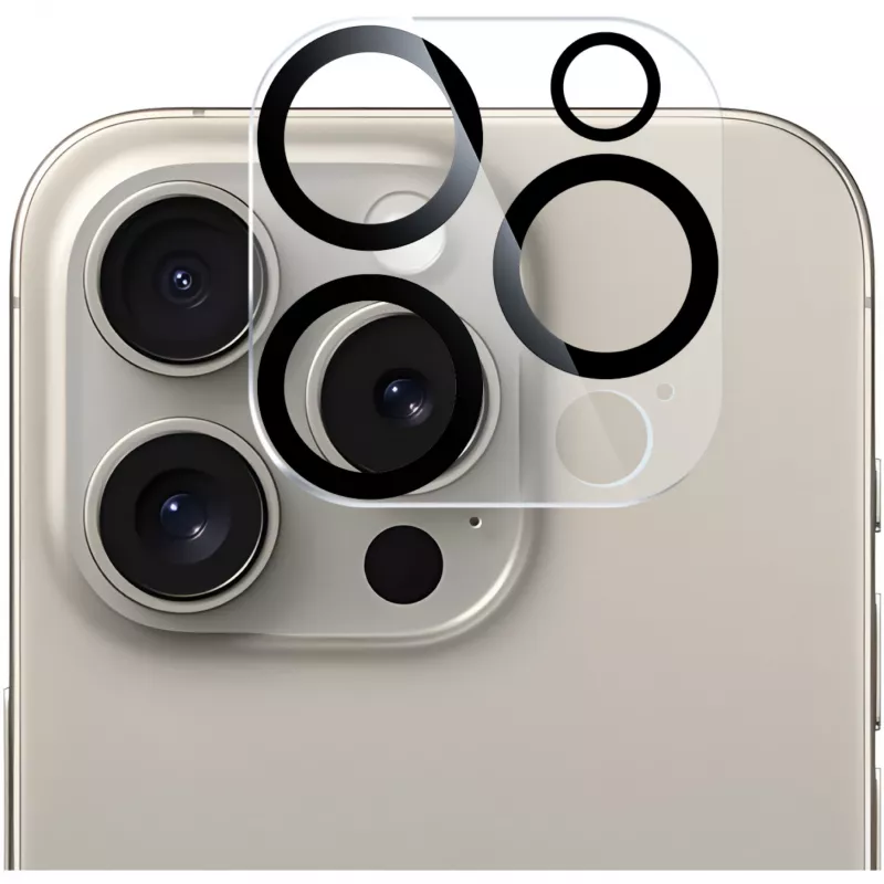 NEVOGLASS 3D camerabeschermglas, screen protector transparant/zwart, iPhone 17 Air