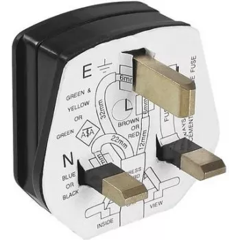 Elektrische netstekker Bachmann 910.176, 3-polig, 250 V AC, 13 A, zwarte kunststof behuizing