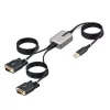 StarTech.com 13ft (4m) 2-poorts USB-naar-serieel adapterkabel, verwisselbare DB9 schroeven/moeren, COM-behoud, USB-A naar DB9 RS232, FTDI, Level-4 ESD-bescherming, Windows/macOS/ChromeOS/Linux – robuuste TPE-constructie