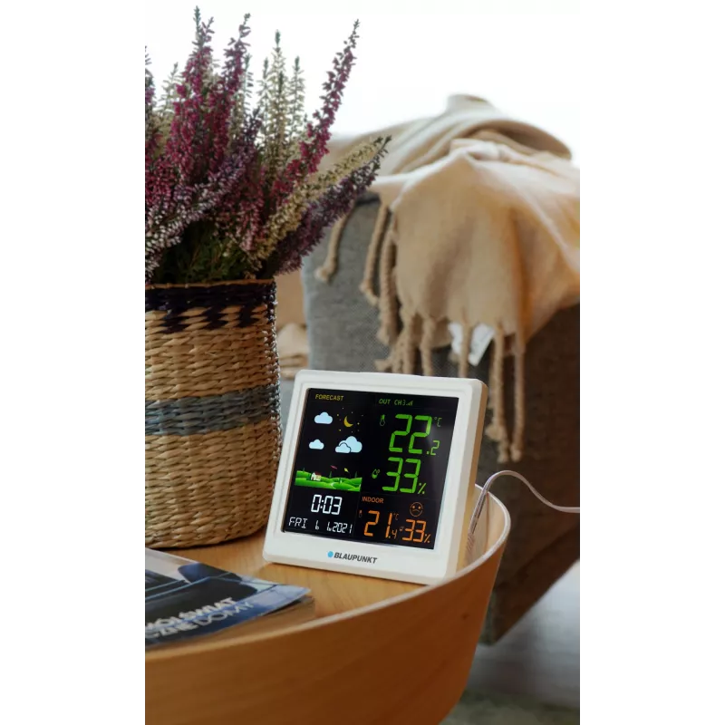 Weerstation BLAUPUNKT WS25WH – binnen-/buitenmetingen, draadloze sensoren