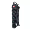 Stroomverlenging ESPERANZA ELK215K – 3 m kabel, 5 Type-E-aardingsstopcontacten, voor binnen, zwart