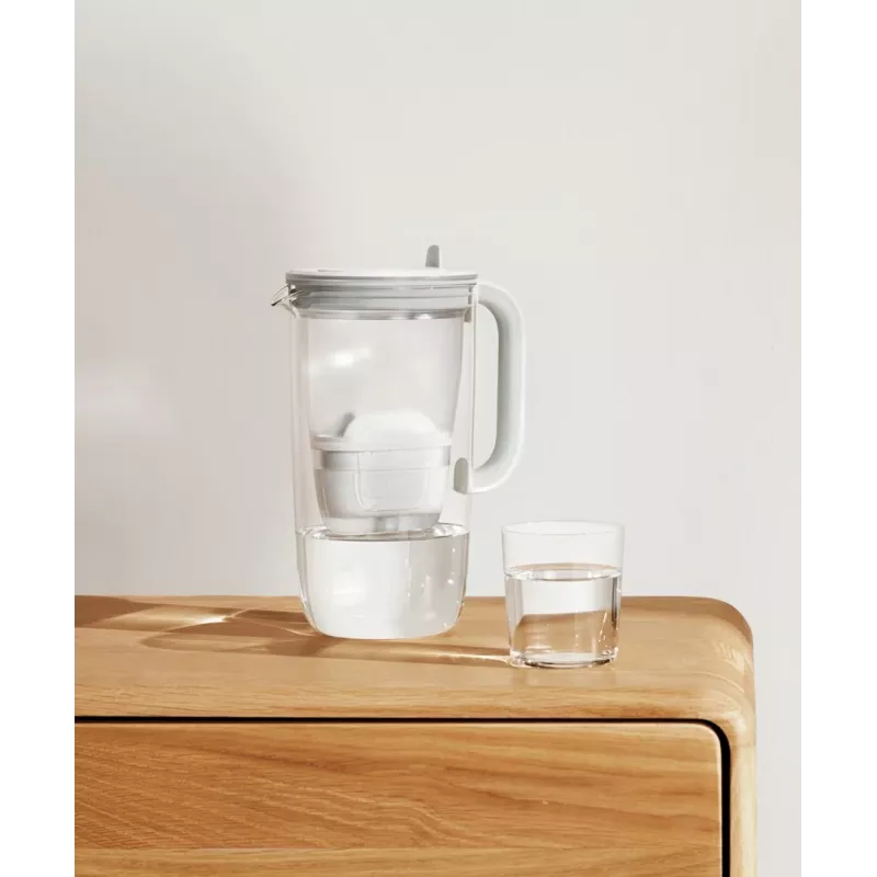 Brita Glass+1 Maxtra Pro Pure Performance glazen filterkan, 2,5 l totaal / 1,5 l gefilterd, vaatwasserbestendig, grijs