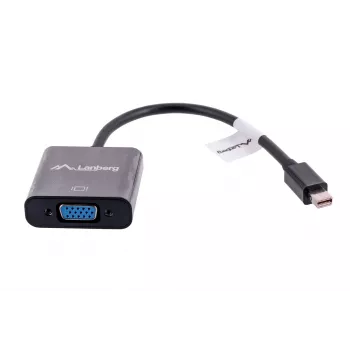 VGA (D-Sub) naar Mini DisplayPort-adapterkabel LANBERG AD-0006-BK, 0,2 m, DisplayPort 1.2, 1920×1200@60Hz, MiniDP-bus, zwart