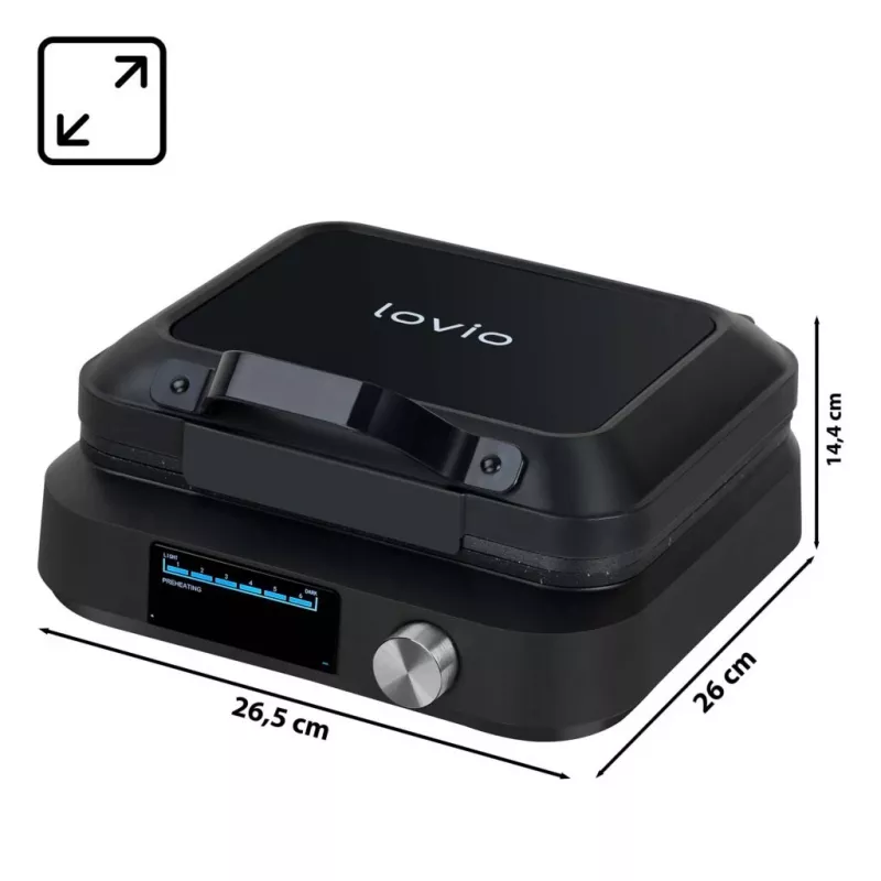 Lovio LVWF002BK wafelijzer 1500W zwart